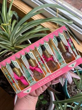 Vtg LUCIEN LELONG Joli Petit Cologne Set X4 Mini 1/4 Oz MCM Bottles W/Box *READ*